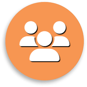 People symbol on orange background