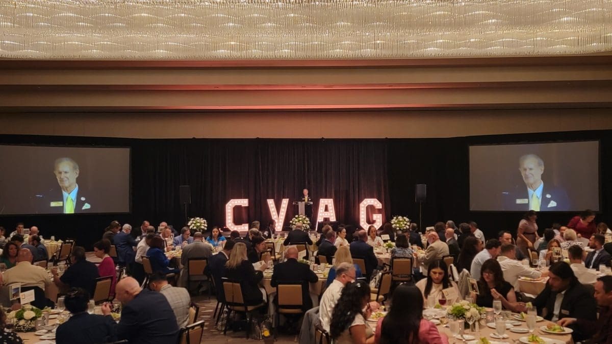 Banquet event with speaker on stage